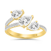 LADIES RING 1 1/4CT ROUND/PEAR DIAMOND 18K YELLOW GOLD